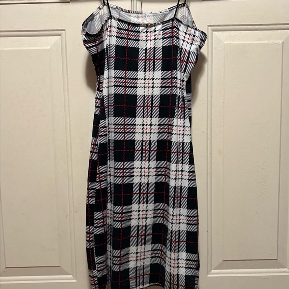 Plaid Spaghetti Strap Dress - Picture 3 of 5